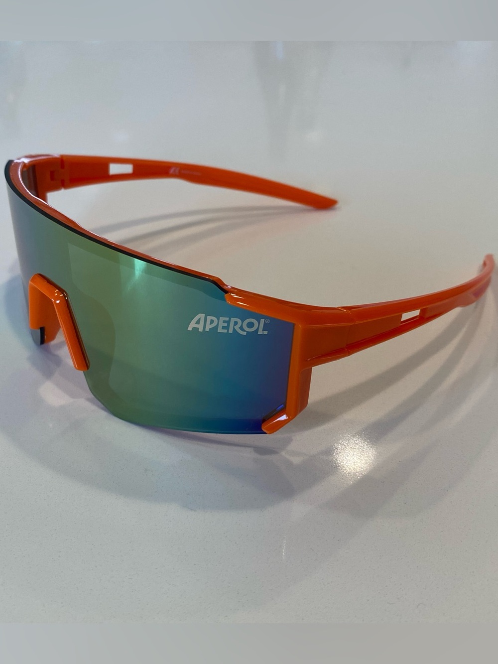 Aperol Orange Mirrored Shield Sunglasses New